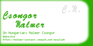 csongor malmer business card